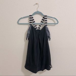 Lululemon Rest Less Black and White Stripe Tank Top 🍋